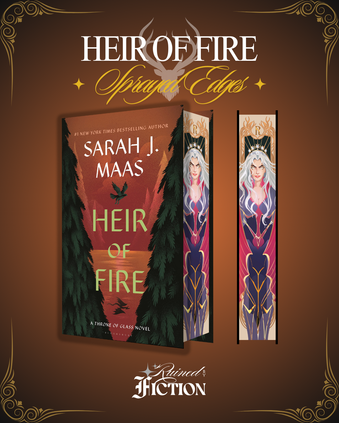 Throne of glass (Heir of Fire) special edition sprayed edges featuring Manon Blackbeak