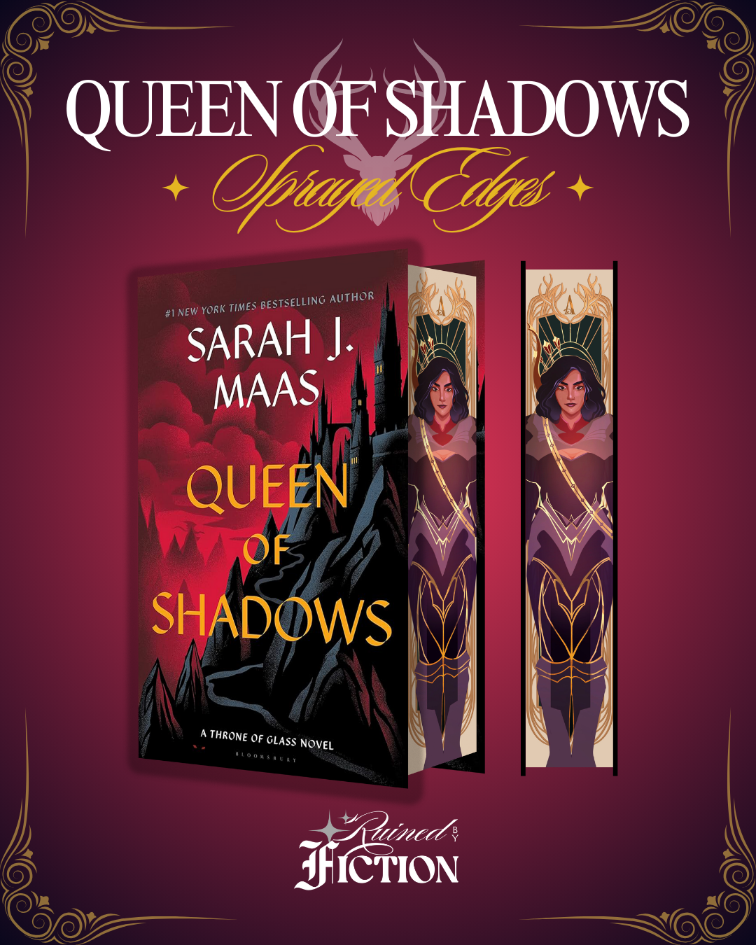 Throne of glass (Queen of Shadows) special edition sprayed edges featuring Nesryn Faliq